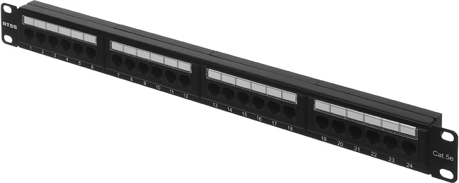Патч-панель NTSS NTSS-PP-1U-24-UTP-RJ45-5E-D 19 1U
