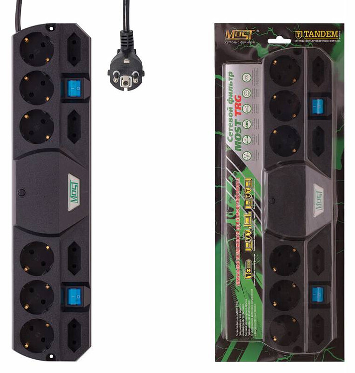 Сетевой фильтр Most TRG 2м черный (TRG 10-2-Ч)