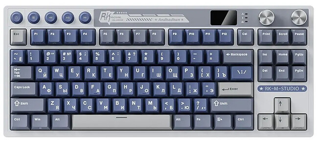 Клавиатура Royal Kludge RK M87 Cream switch/Ocean Blue