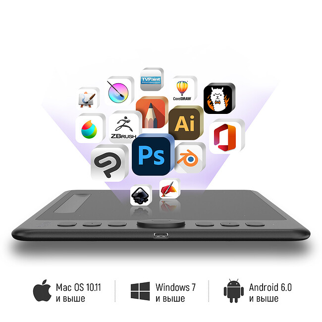 Графический планшет Parblo Intangbo S черный