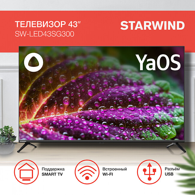 Телевизор StarWind SW-LED43SG300 черный