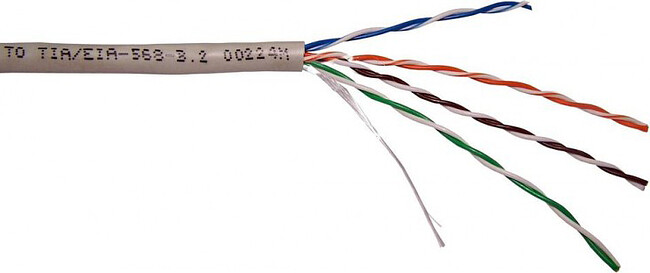 Кабель Lanmaster NM-UTP5E4PR-CU 305м серый