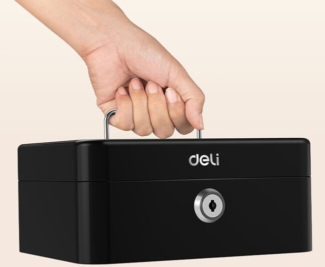 Ящик для денег Deli ET500 черный