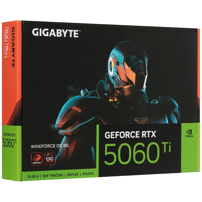 Видеокарта GigaByte GeForce RTX 5060 Ti Windforce OC 8G GDDR7 (GV-N506TWF2OC-8GD)