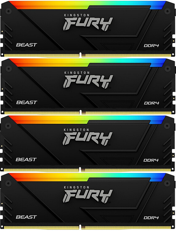 Оперативная память Kingston Fury Beast RGB Gaming DDR4 4x8GB (KF432C16BB2AK4/32)