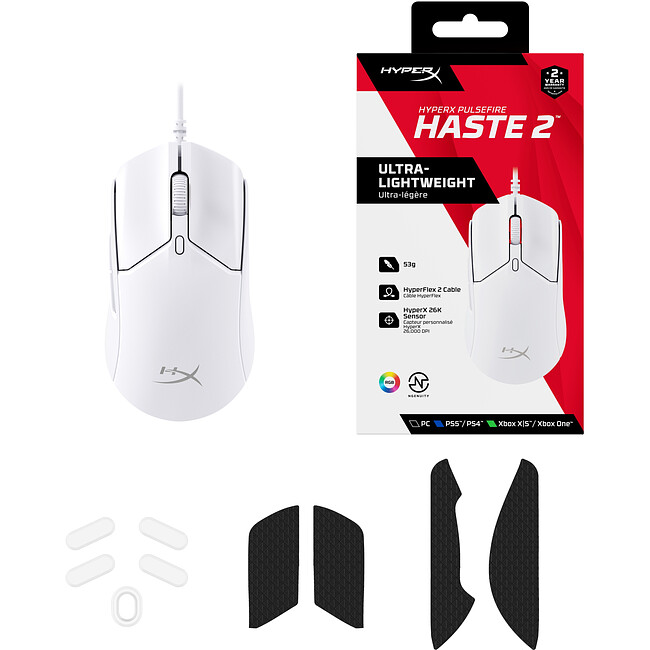 Мышь HyperX Pulsefire Haste 2 белый (6N0A8AA)