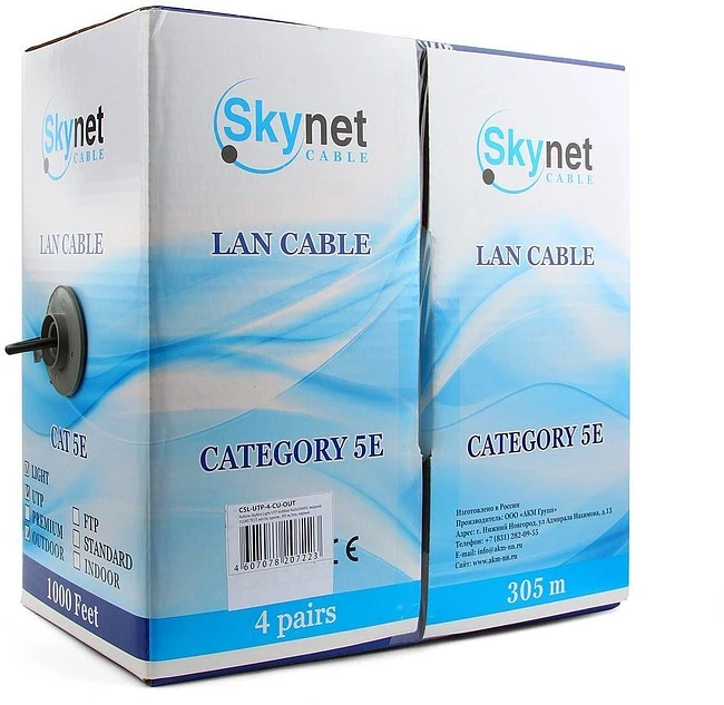 Кабель витая пара SkyNet Light UTP CSL-UTP-4-CU-OUT