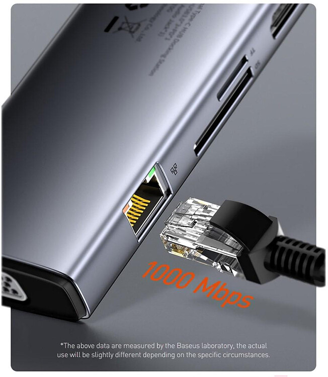 USB-хаб Baseus Metal Gleam Space Gray (CAHUB-CT0G)