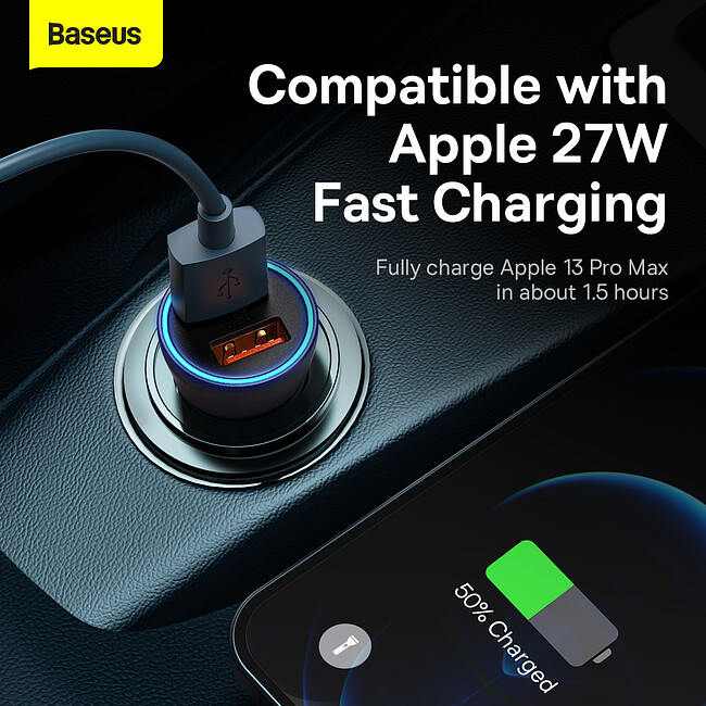 Автомобильное зарядное Baseus CGJM000013 Dark Gray