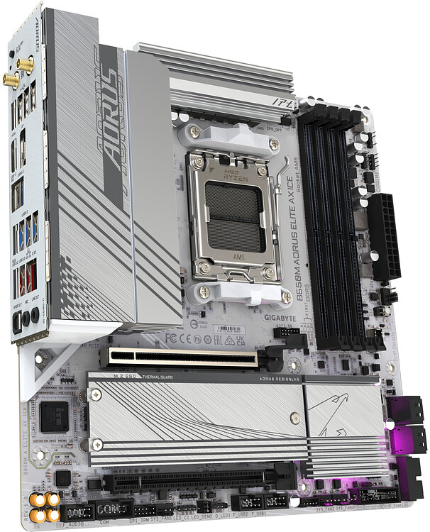 Материнская плата GigaByte B650M Aorus Elite AX Ice rev. 1.2