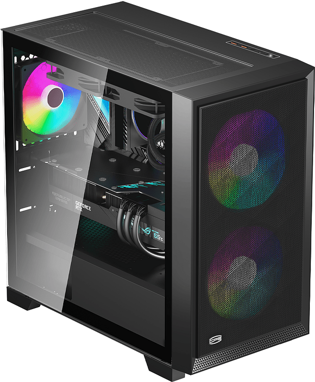 Корпус PCCooler C3D310 BK ARGB без БП (C3D310-BKP2-GL)