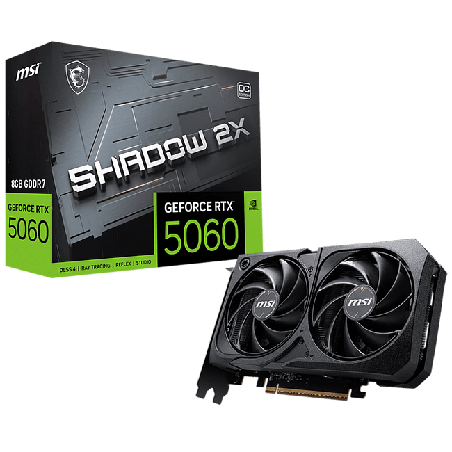 Видеокарта MSI GeForce RTX 5060 Shadow 2X OC 8Gb GDDR7 RTL