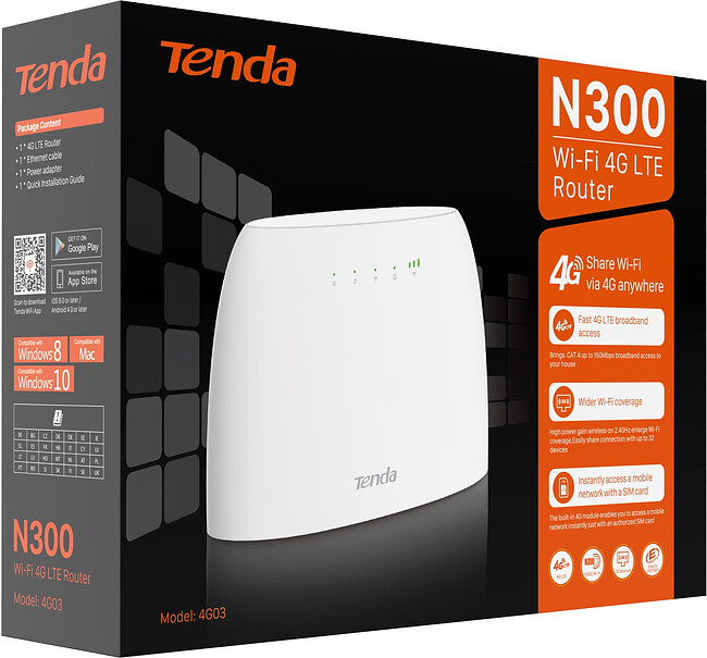 Беспроводной маршрутизатор Tenda 4G03