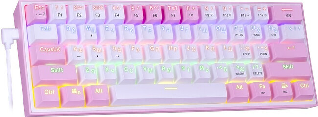 Клавиатура Redragon Fizz розовый/белый (70672)