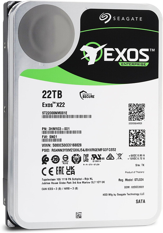 Жесткий диск Seagate Exos X22 22TB (ST22000NM001E)
