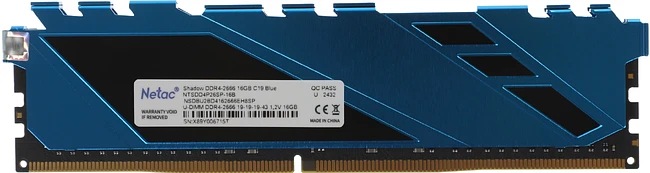 Оперативная память Netac Shadow 16Gb DDR4 Blue (NTSDD4P26SP-16B)