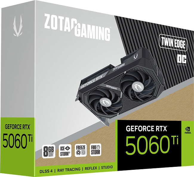Видеокарта Zotac RTX 5060 Ti Twin Edge OC 8GB GDDR7 (ZT-B50610H-10M)