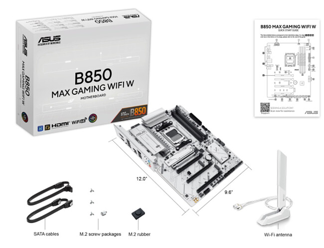 Материнская плата Asus B850 Max Gaming WiFi W (90MB1M10-M0EAY0)
