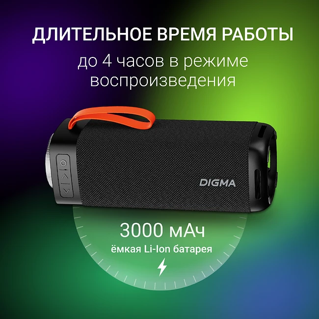 Портативная колонка Digma D-PS1522 черный (PS1522B)