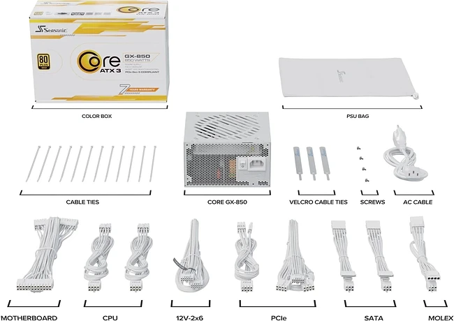 Блок питания SeaSonic Core GX-850 ATX 3.1 850W White