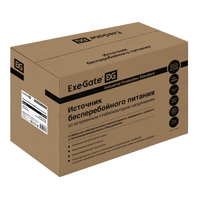 Источник бесперебойного питания ExeGate SpecialPro Smart LLB-2000.LCD.AVR.2SH.RJ.USB (EX292632RUS)