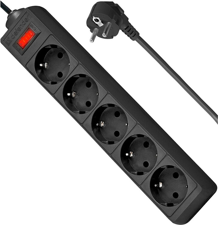 Сетевой фильтр Defender ES 99486 черный