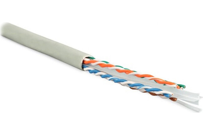 Кабель витая пара Hyperline UUTP4-C5E-S24-IN-LSZH-GY-305