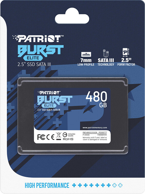 SSD диск Patriot 480GB PBE480GS25SSDR