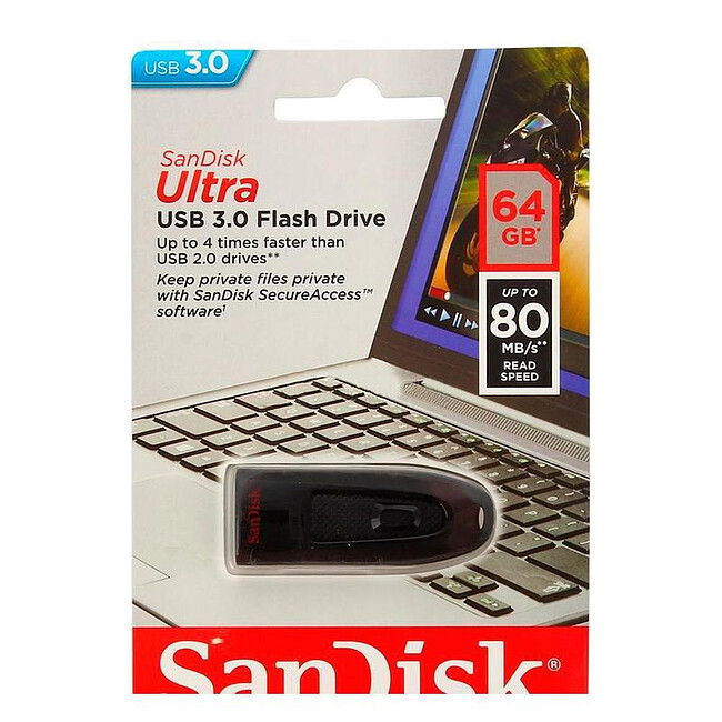 USB Flash-накопитель SanDisk Ultra USB 3.0 64GB Black (SDCZ48-064G-U46)
