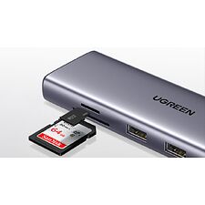 Док-станция Ugreen CM498-15601 Space Gray (15601)