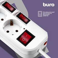 Сетевой фильтр Buro 500SH-1.8-SW-W
