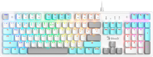 Клавиатура A4Tech Bloody S510R Icy White/blms Red