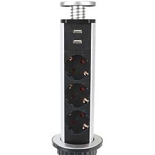 Разветвитель Premier PX/BL-VRT-3R-2USB-GRE серый