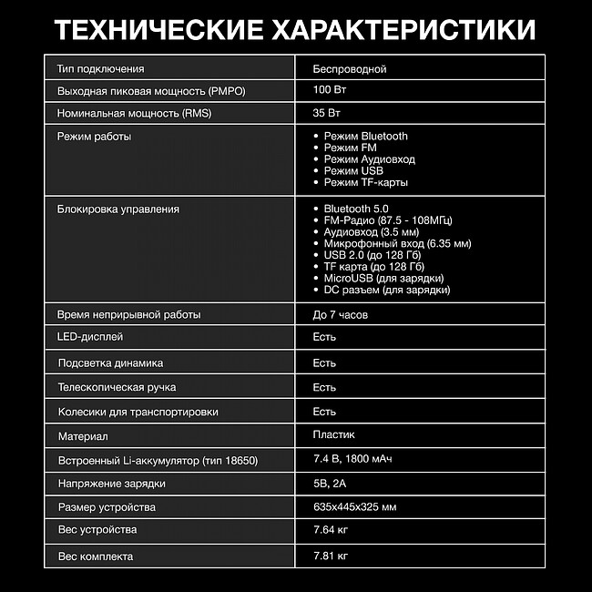 Беспроводная колонка Hyundai H-MC1295 черный