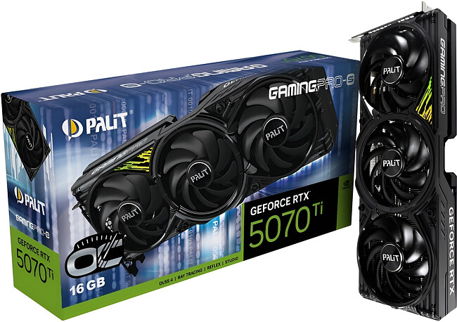Видеокарта Palit GeForce RTX 5070 Ti GamingPro-S OC 16Gb GDDR7 (NE7507TS19T2-GB2031U)
