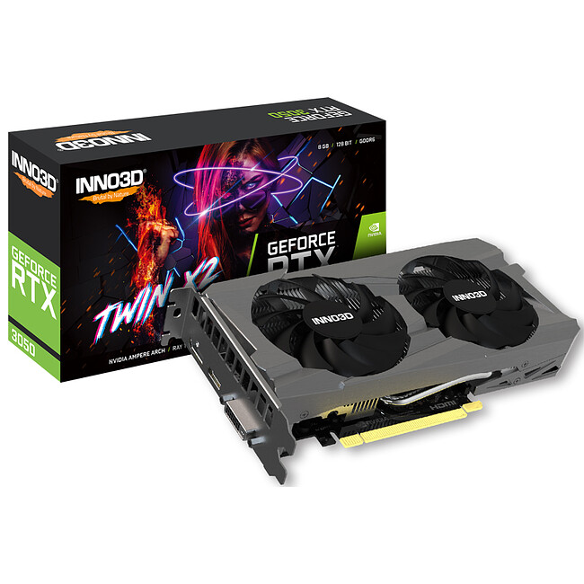 Видеокарта Inno3D GeForce RTX 3050 Twin X2 8GB GDDR6 (N30502-08D6-1711VA41)