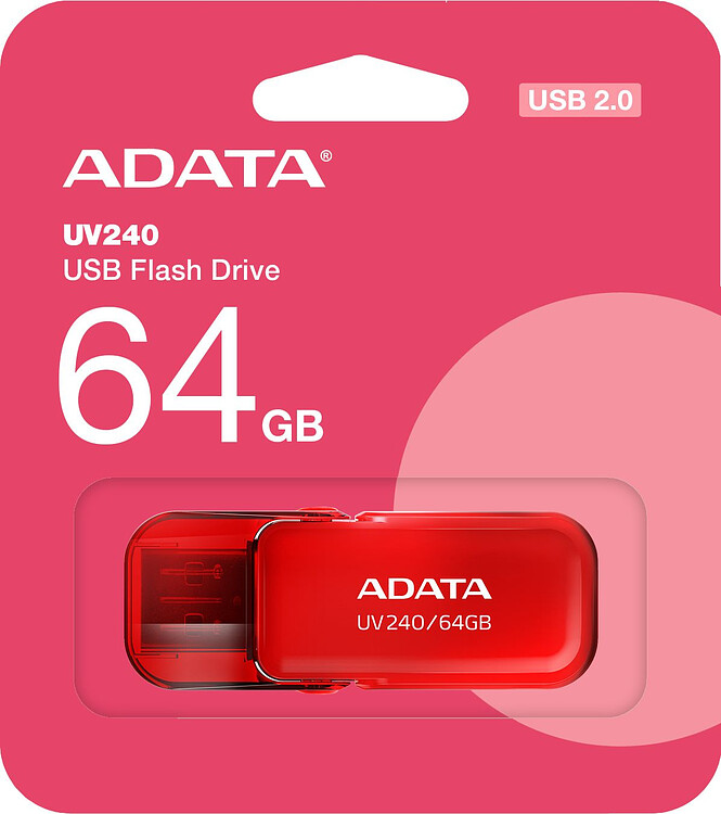 USB Flash-накопитель A-Data AUV240-64G-RRD 64GB красный