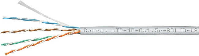 Кабель Cabeus UTP-4P-Cat.5e-SOLID-LSZH-GY серый