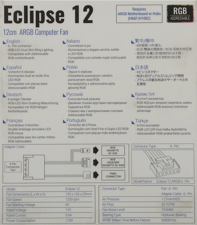 Кулер для корпуса AeroCool Eclipse 12