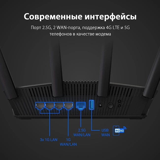Роутер Asus RT-BE58U BE3600 черный