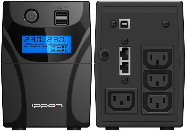 Источник бесперебойного питания Ippon Power Pro II 600 360Вт 600ВА черный (1030300)