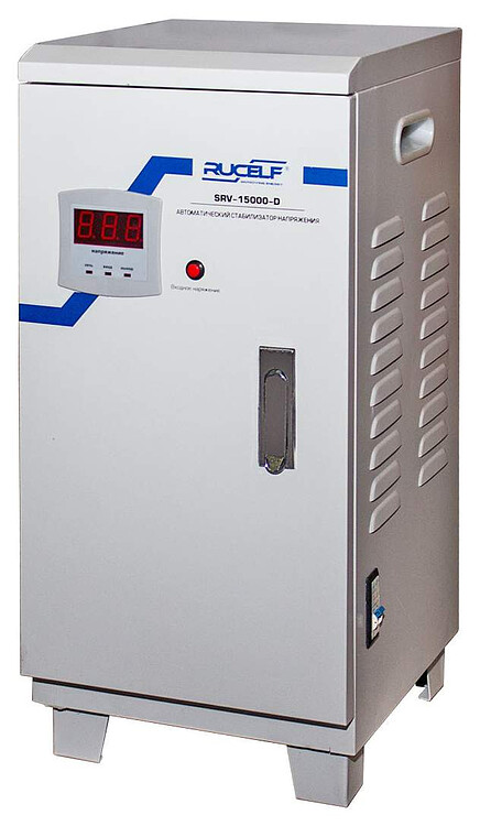 Стабилизатор напряжения Rucelf SRV-15000 белый (SRV-15000-D) Стабилизатор напряжения Rucelf SRV-15000 белый (SRV-15000-D)