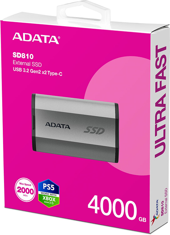 Внешний накопитель A-Data SD810 4TB серый (SD810-4000G-CSG)