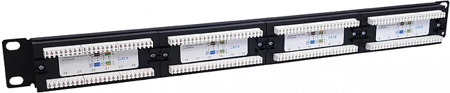 Патч-панель NTSS Lanmaster NTSS-PP-1U-24-UTP-RJ45-6-D 19 1U