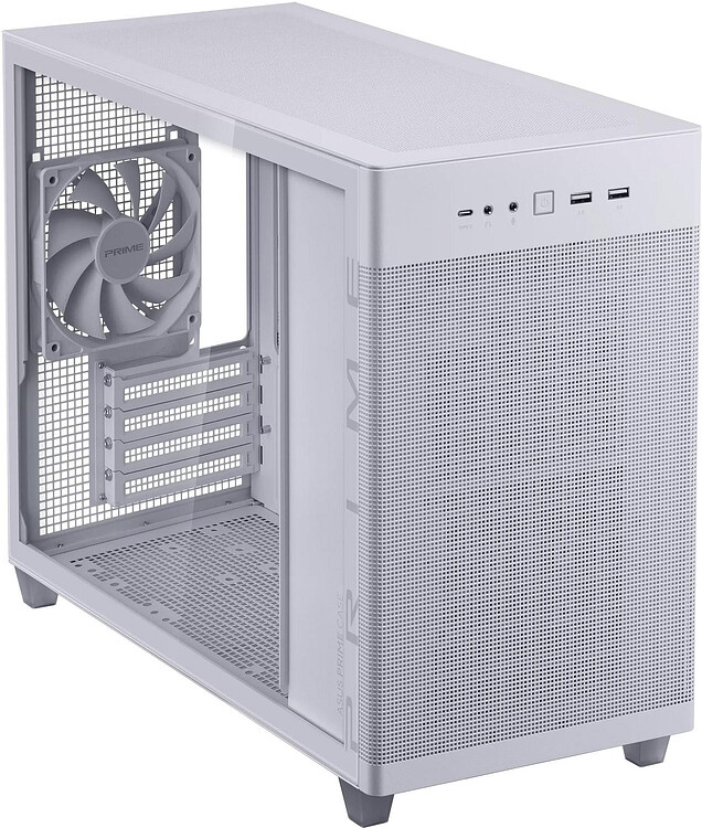 Корпус ASUS PRIME AP201 Tempered Glass mATX без БП White (90DC00G3-B39010)