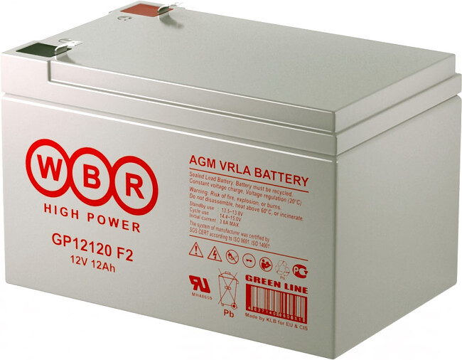 Аккумулятор для ИБП WBR GP12120 F2 Аккумулятор для ИБП WBR GP12120 F2