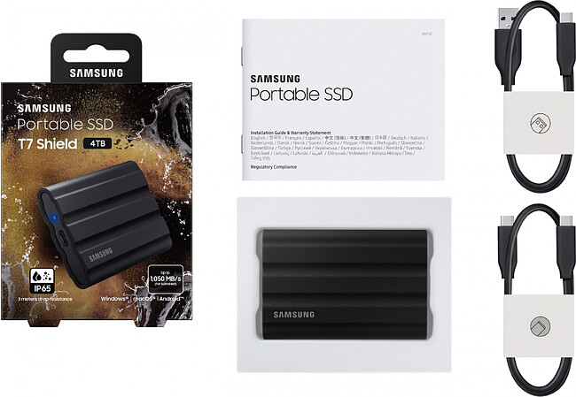 Внешний накопитель Samsung T7 Shield 4TB черный (MU-PE4T0S/WW)