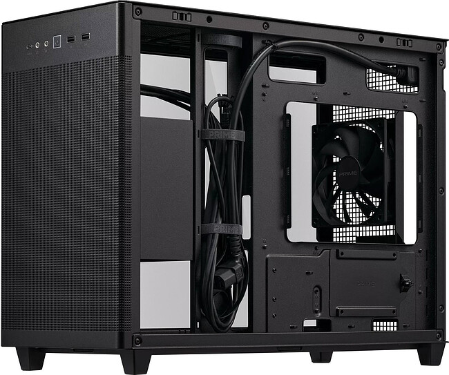 Корпус ASUS PRIME AP201 Tempered Glass mATX без БП Black (90DC00G0-B39010)
