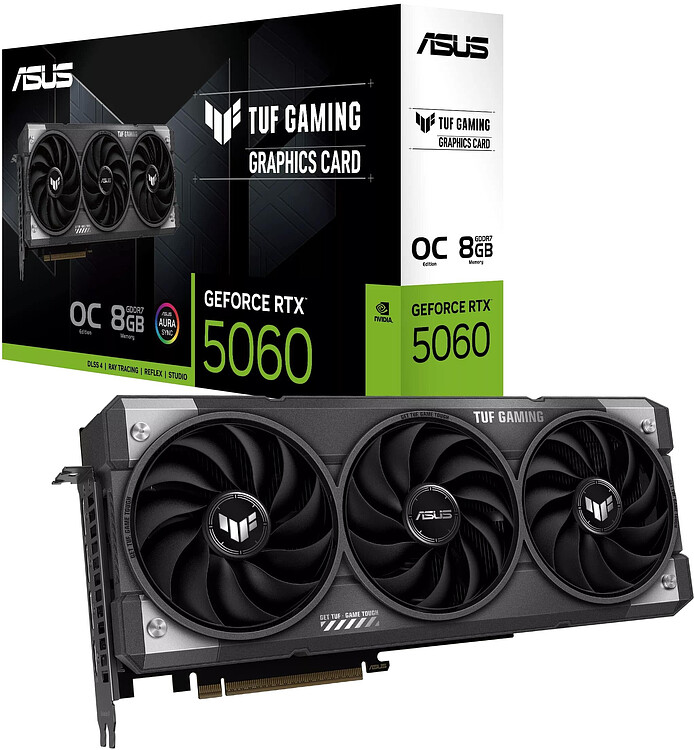 Видеокарта ASUS TUF Gaming GeForce RTX 5060 OC 8GB GDDR7 TUF-RTX5060-O8G-GAMING (90YV0N00-M0NA00)
