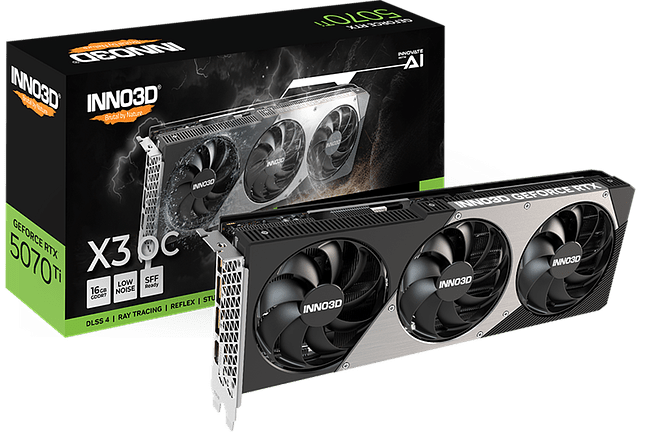 Видеокарта Inno3D GeForce RTX 5070 Ti X3 OC 16Gb GDDR7 (N507T3-16D7X-176068N)